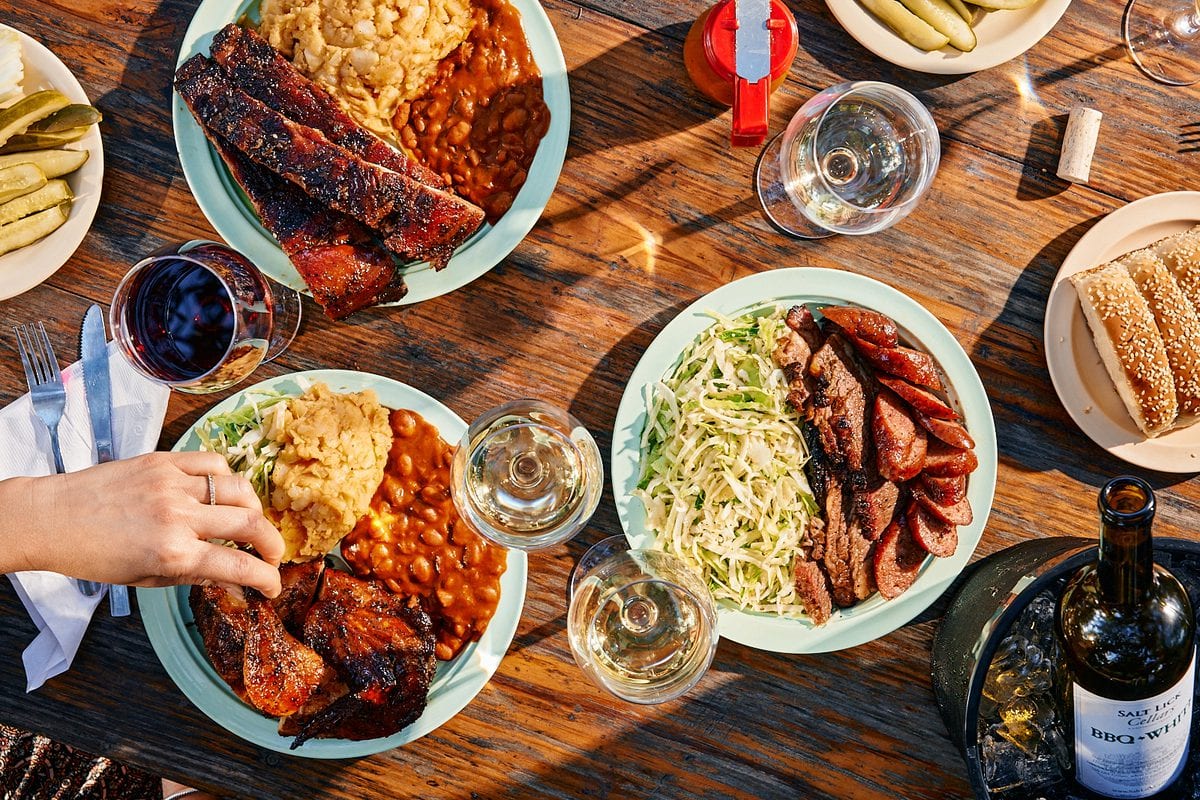 Barbecue plates at the Salt Lick