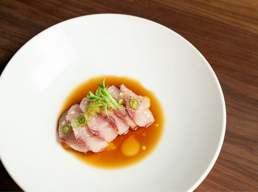 Yellowtail with citrus at Uchi